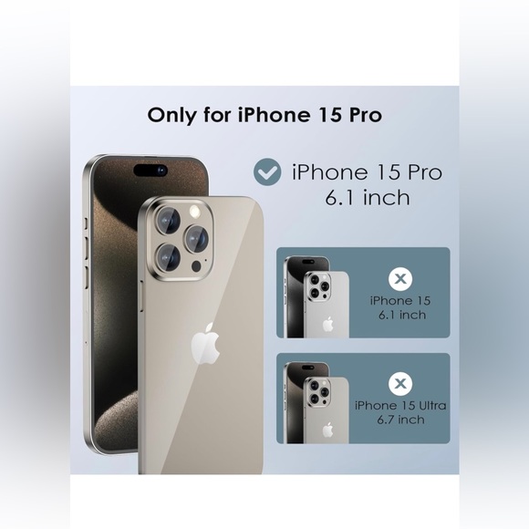 NEW iPhone 15 Pro Case Clear, anti-yellowing cover case 6.1 inch - Picture 8 of 10